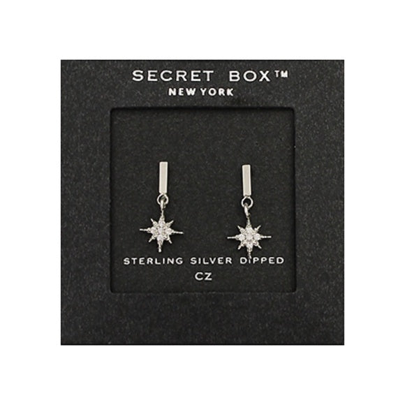 CZ Starburst Bar Earrings