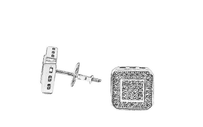Stud 925 Sterling Silver with Screw Back with CZ
