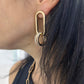 Pavé Triple Circle Link Earrings