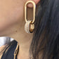 Pavé Triple Circle Link Earrings
