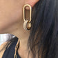 Pavé Triple Circle Link Earrings