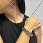 Antique Dome Hoop & Bangle Bracelet Set