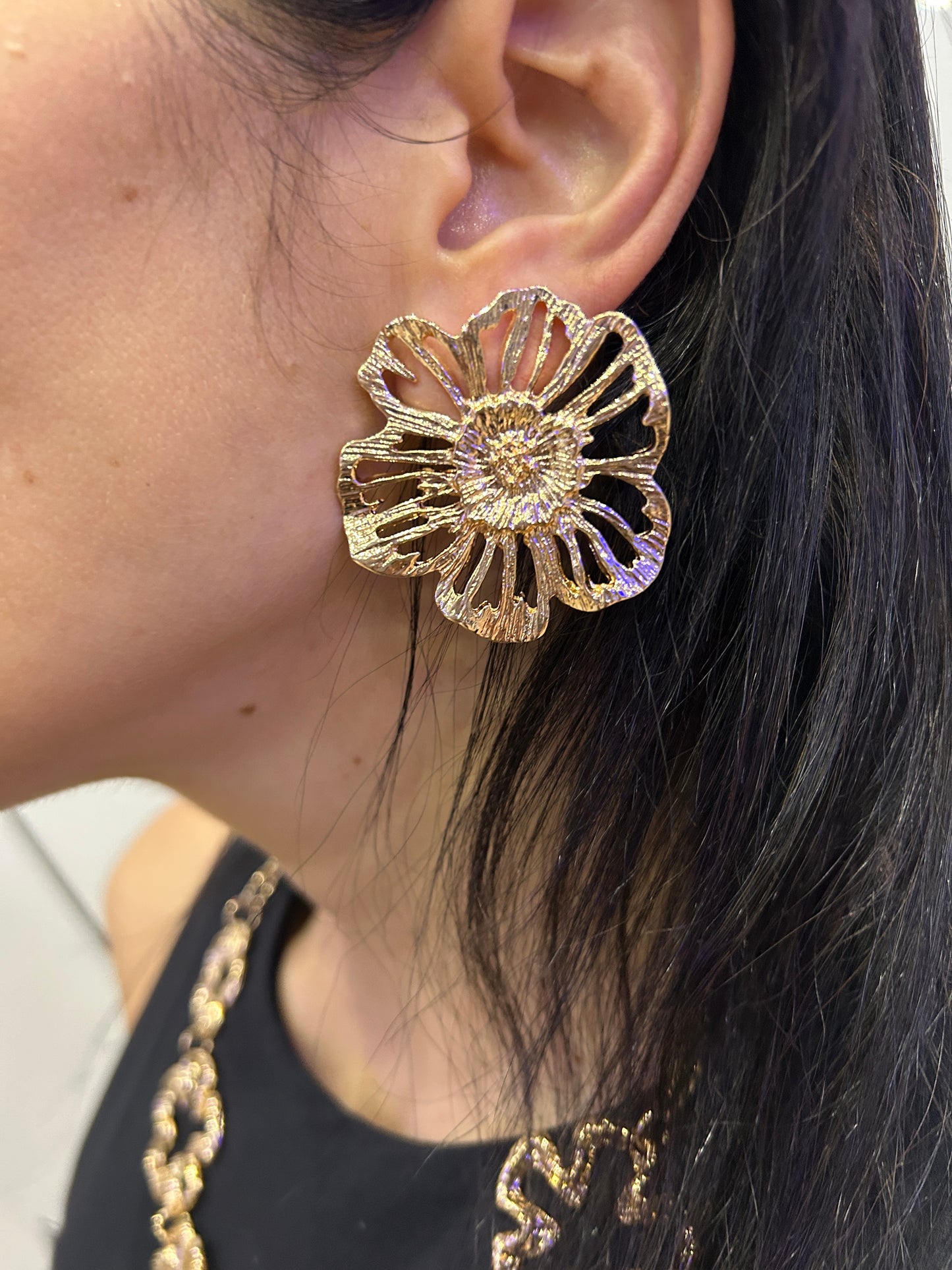Outline Flower Statement Jewelry Set