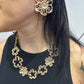 Outline Flower Statement Jewelry Set