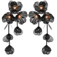 Coated Filigree Flower Long Earrings