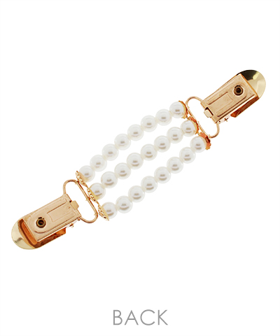 Beads Pearl Dress Shirt Brooch Clips