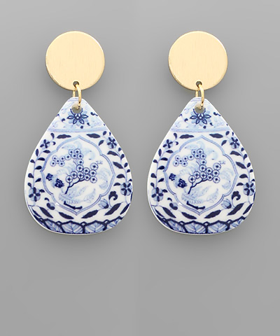 Chinoiserie Round Earrings