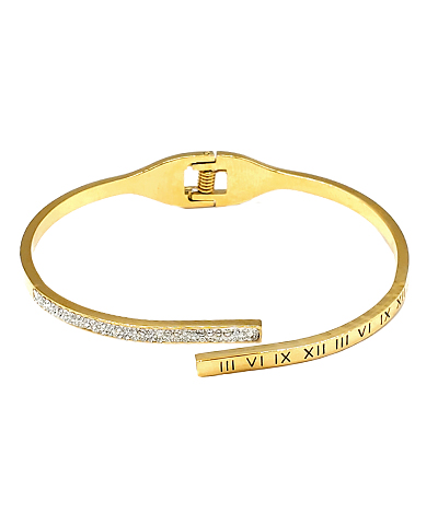 Pave CZ Roman Numerals Bracelet