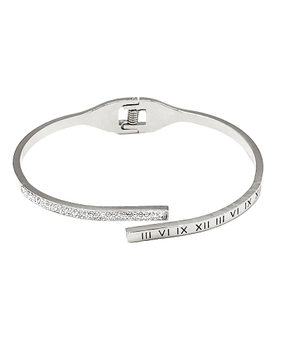 Pave CZ Roman Numerals Bracelet