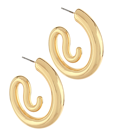 Wavy Bold Hoops