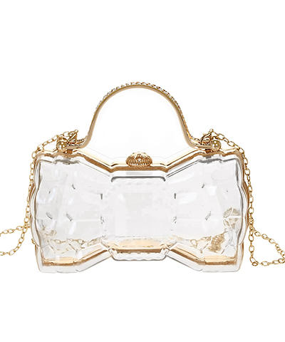 Bow Shape Clear Acrylic Clutch