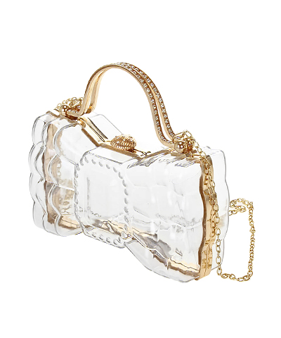 Bow Shape Clear Acrylic Clutch