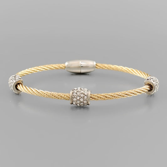 Crystal & Cable Bracelet