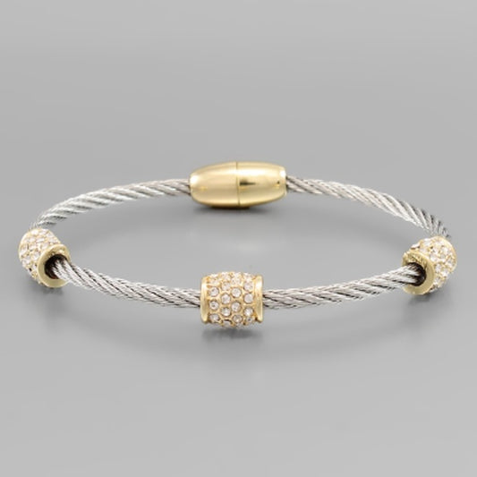 Crystal & Cable Bracelet