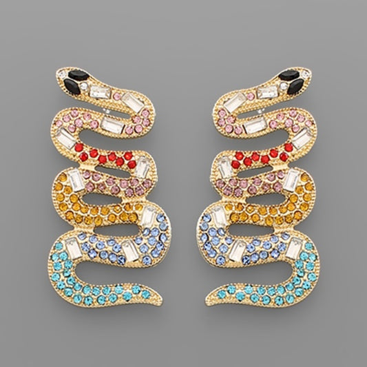 Crystal Snake Earrings