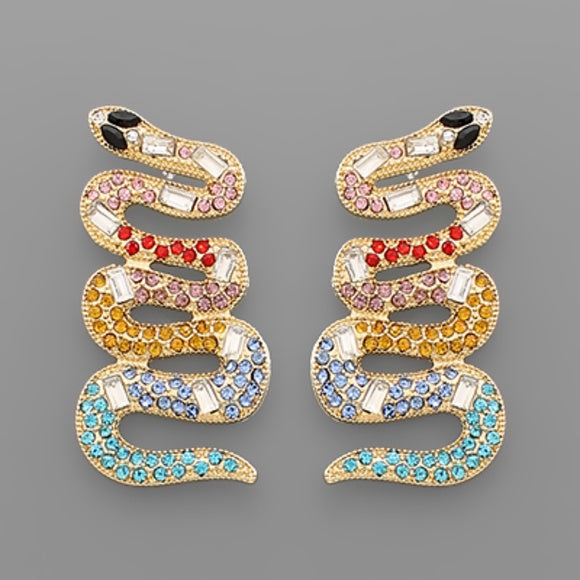 Crystal Snake Earrings