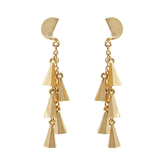 Hexagonal Pyramid Fringe Earrings