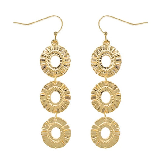 Linked Textured Circle Earrings