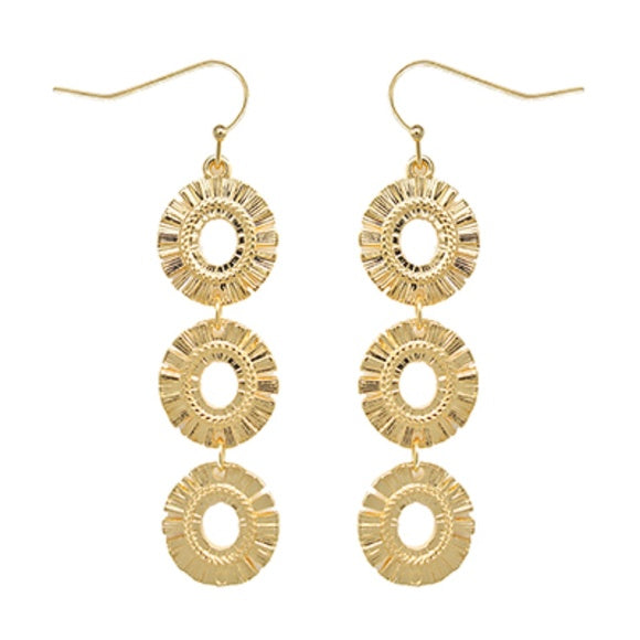 Linked Textured Circle Earrings