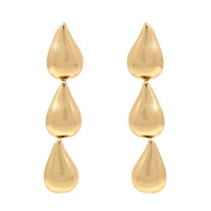 Linear Teardrop Trio Earrings