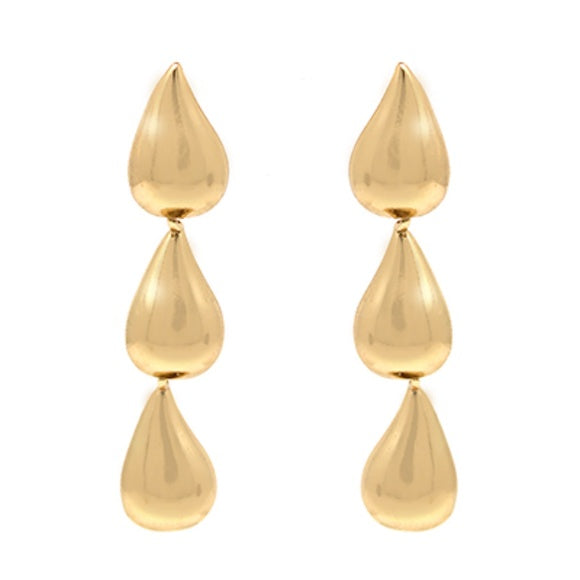 Linear Teardrop Trio Earrings