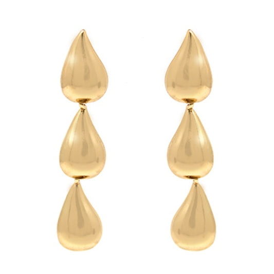 Linear Teardrop Trio Earrings