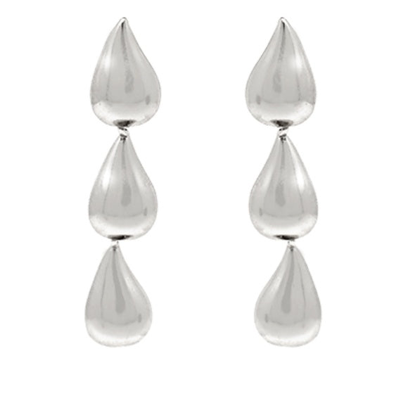 Linear Teardrop Trio Earrings