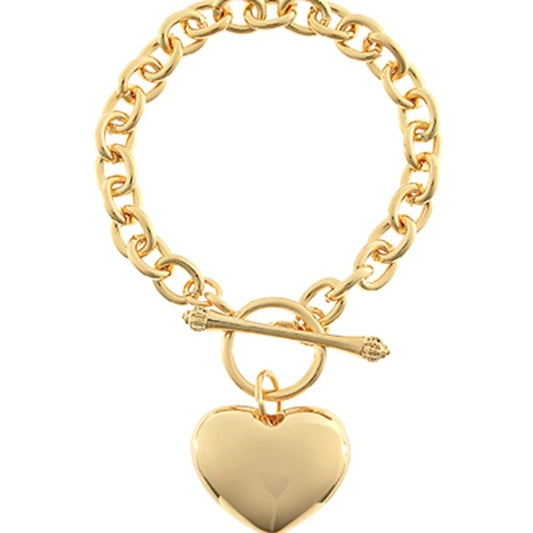 Bold Heart Charm Bracelet