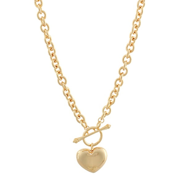 Brass Bold Heart Necklace