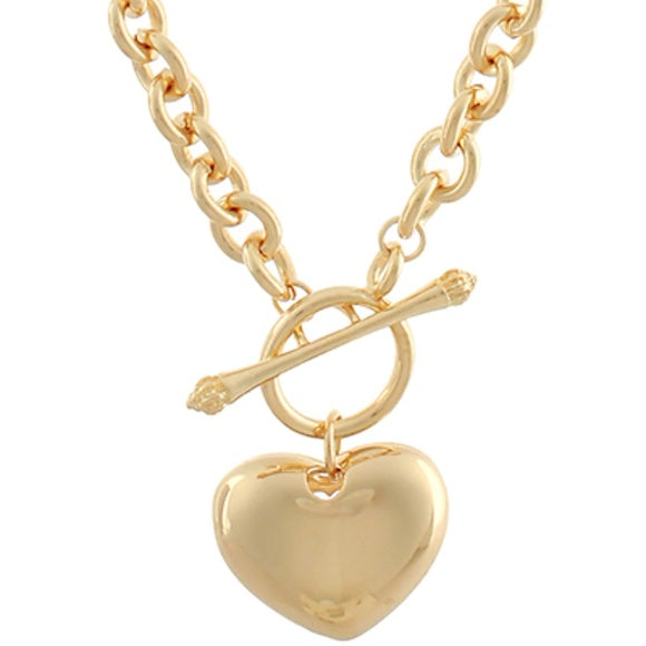 Brass Bold Heart Necklace