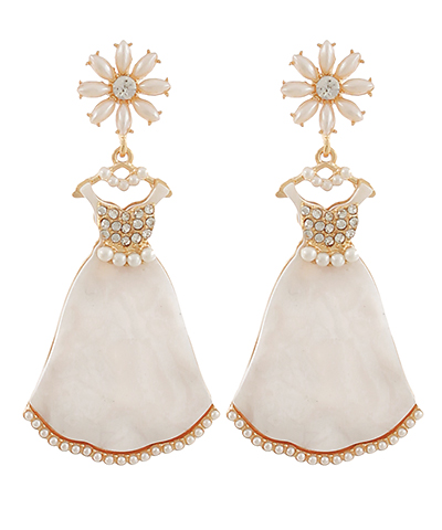 Jeweled Acrylic Dress Drop Earrings