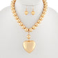 Heart Pendant & CCB Necklace Set