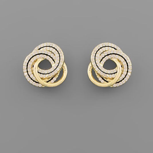 Crystal Circle Knot Earrings