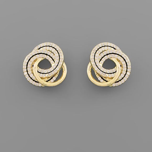 Crystal Circle Knot Earrings