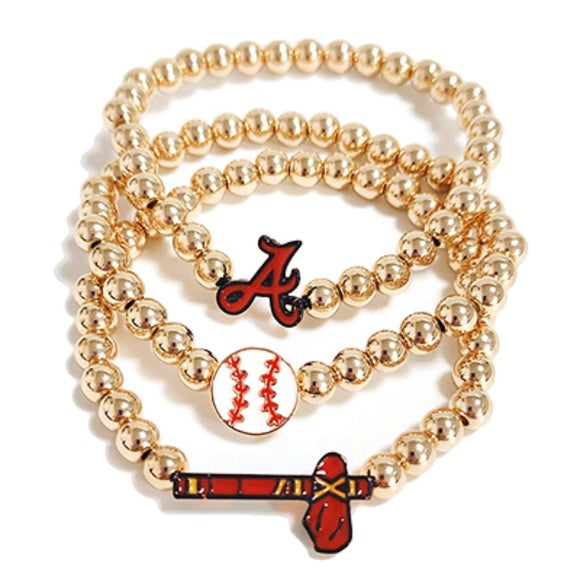 3 Row "A" Base Ball Bracelet