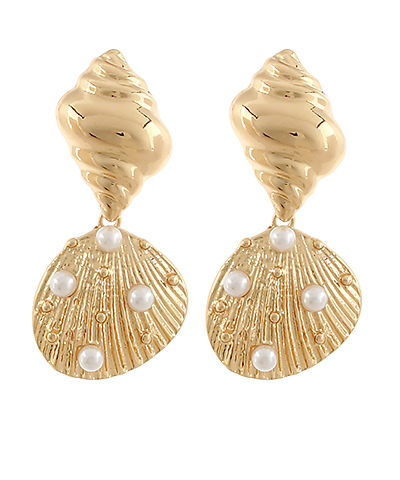 Pave Pearl Shell Earrings