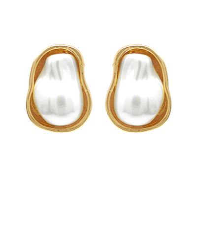 Organic Pearl Geo Earrings