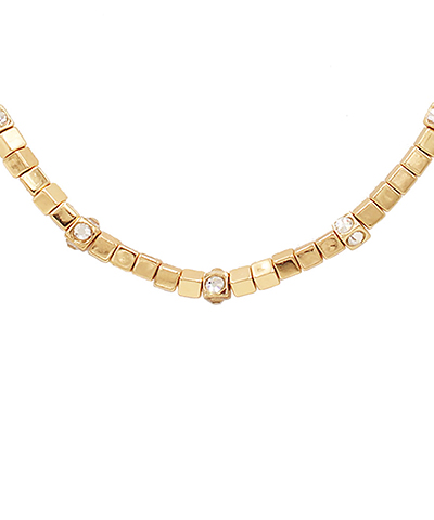 Crystal Station Square Chain Necklace