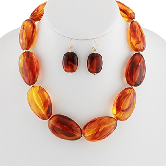 Oval Amber Necklace