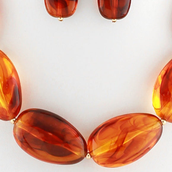 Oval Amber Necklace