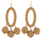 Wrapped Raffia Oval & Ball Earrings