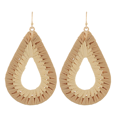 Wrapped Raffia Teardrop Earrings