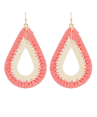 Wrapped Raffia Teardrop Earrings