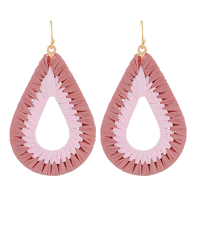 Wrapped Raffia Teardrop Earrings