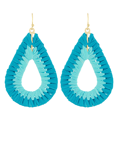 Wrapped Raffia Teardrop Earrings