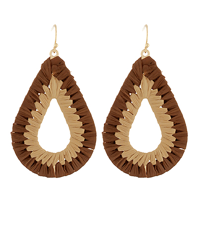 Wrapped Raffia Teardrop Earrings