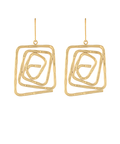 Spiral &amp; Square Earrings