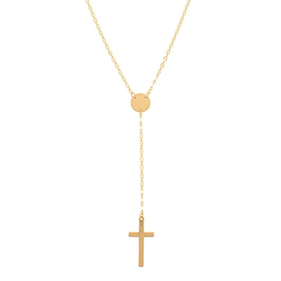 Cross Drop Y Shaped Necklace