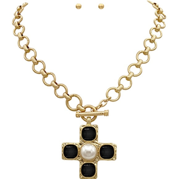 Vintage Cross & Chain Necklace Set