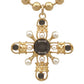 Baroque Cross & Ball Chain Necklace Set